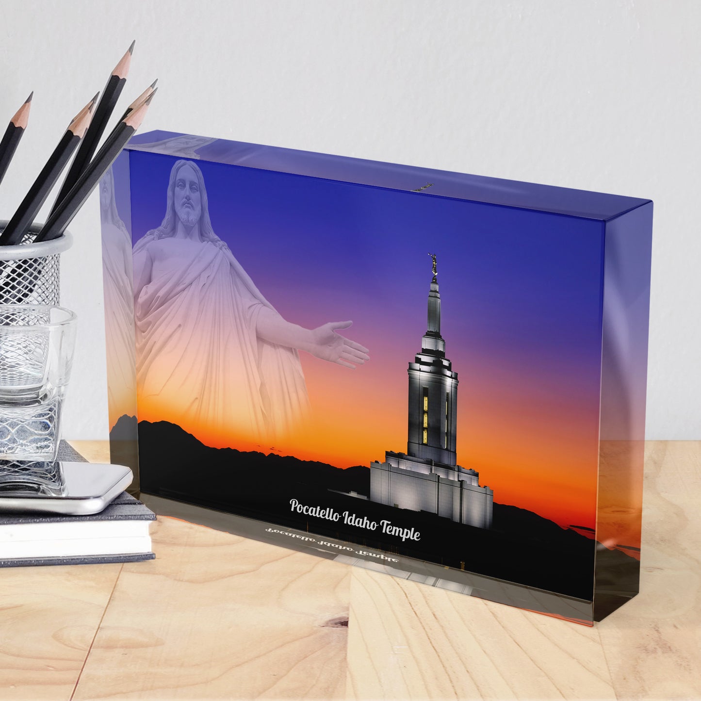 Pocatello Idaho Temple Acrylic Display Block