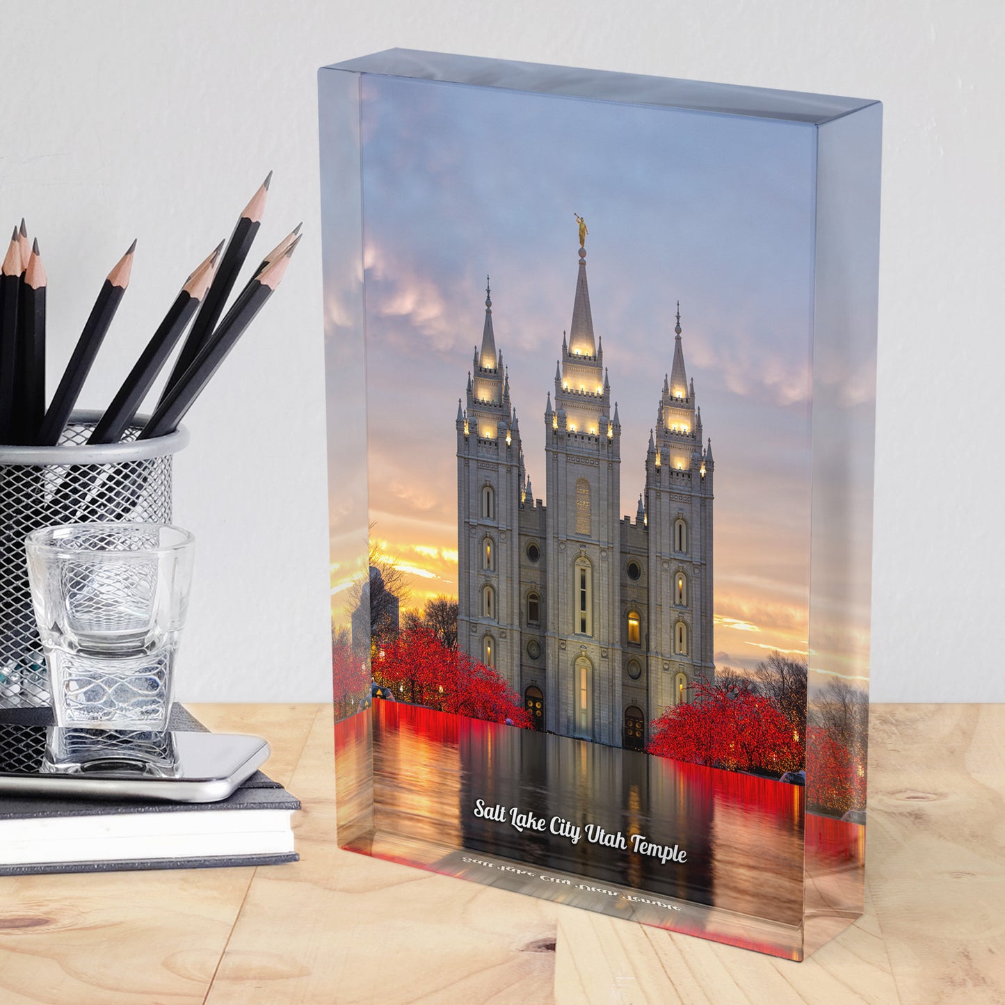 Salt Lake City Temple Acrylic Display Block