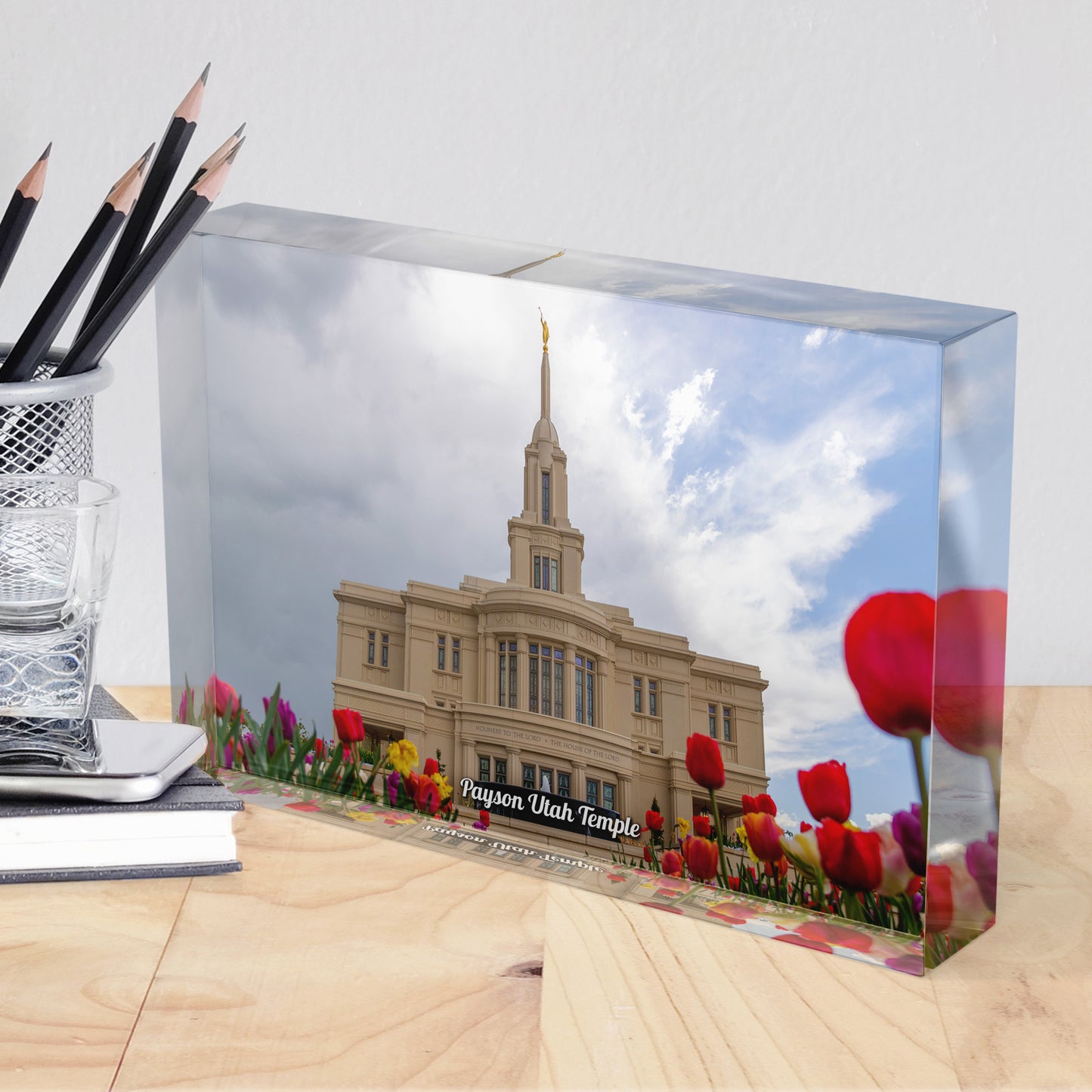 Payson Utah Temple Acrylic Display Block