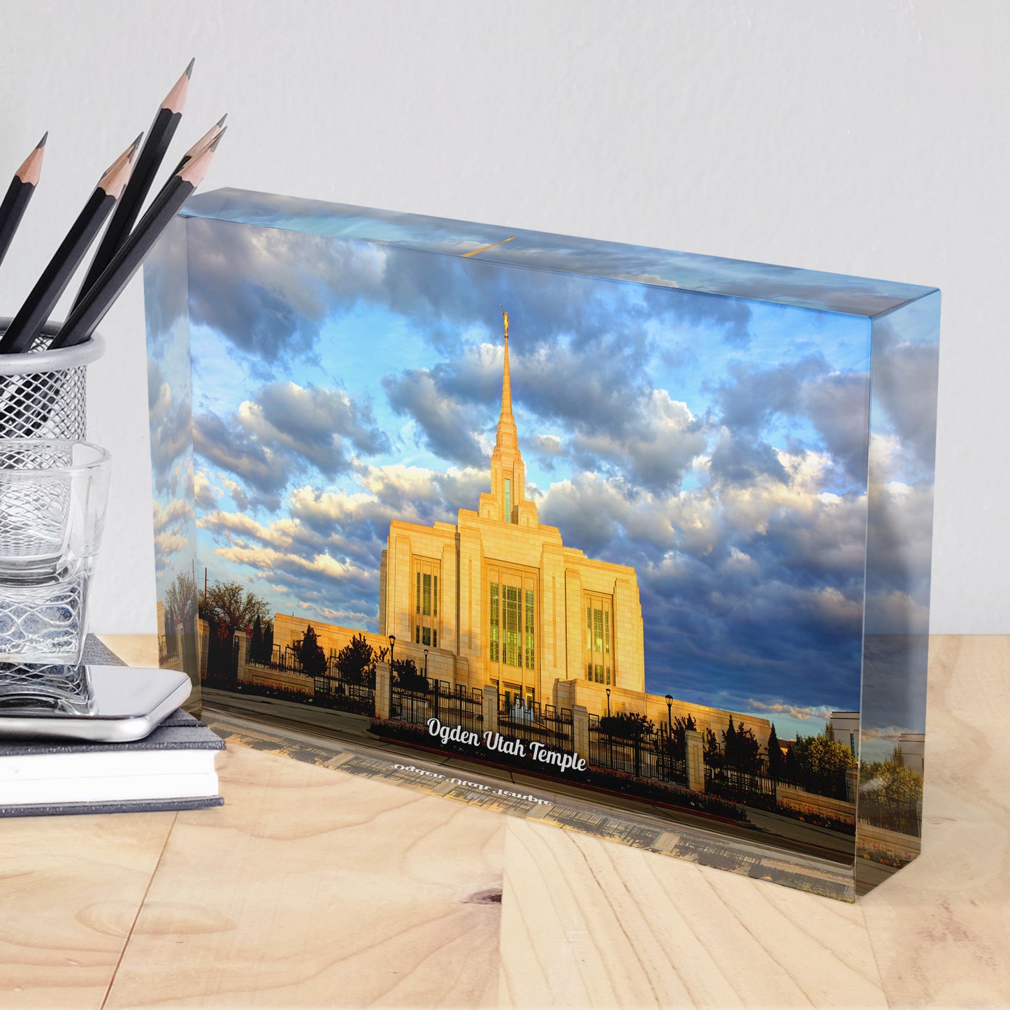 Ogden Utah Temple Acrylic Display Block