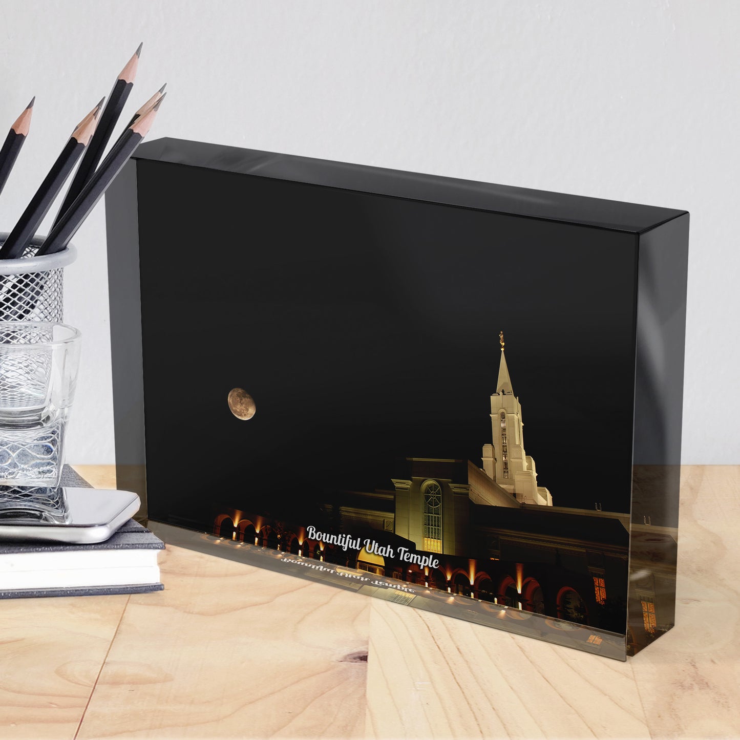 Bountiful Utah Temple Acrylic Display Block