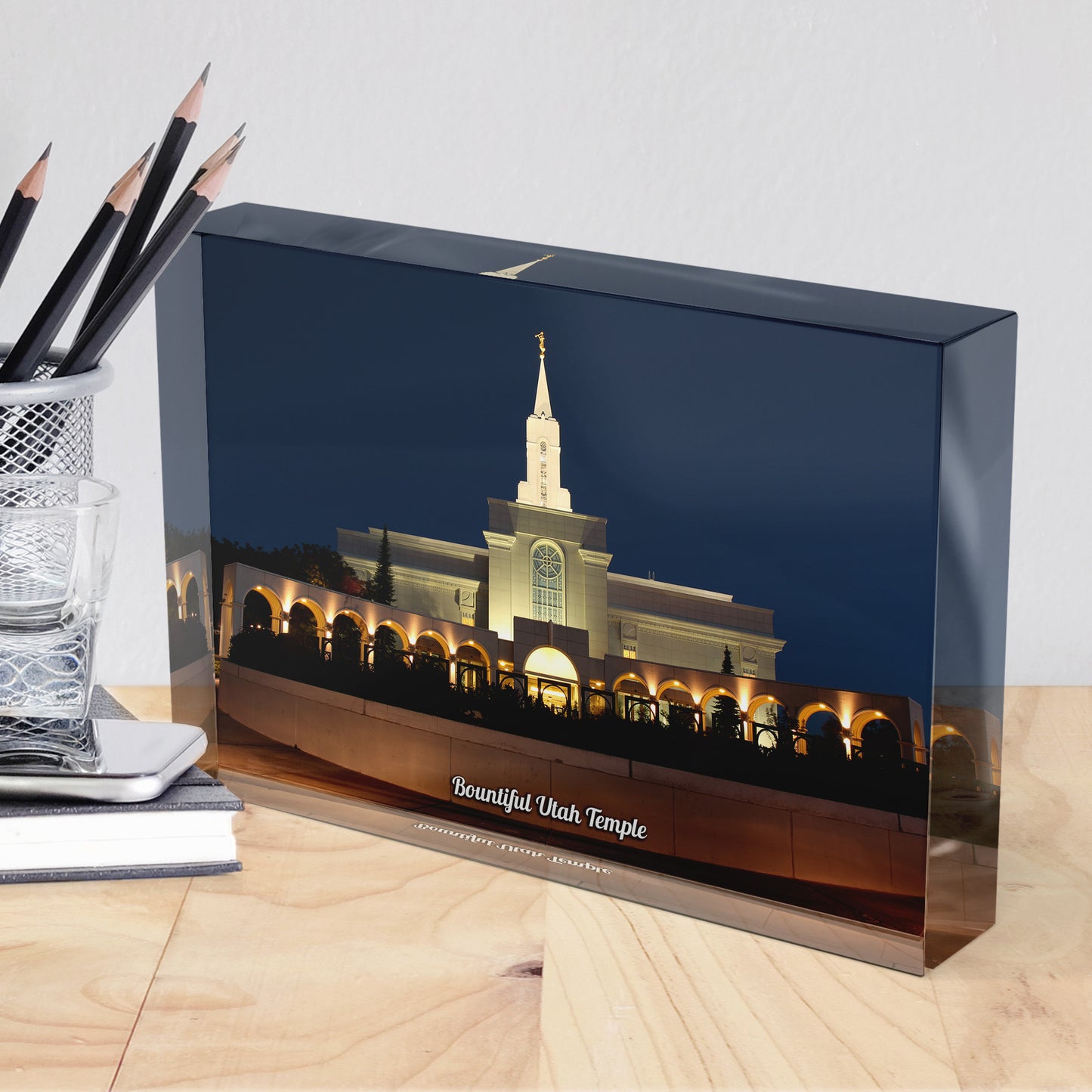 Bountiful Utah Temple Acrylic Display Block