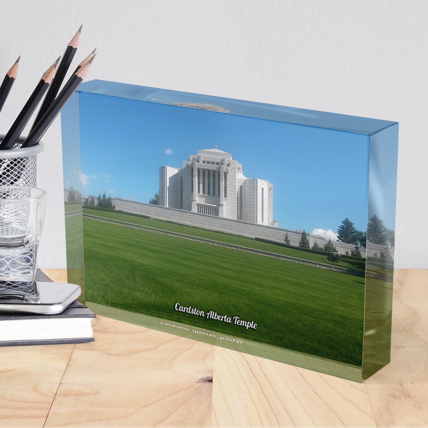 Cardston Alberta Temple Acrylic Display Block