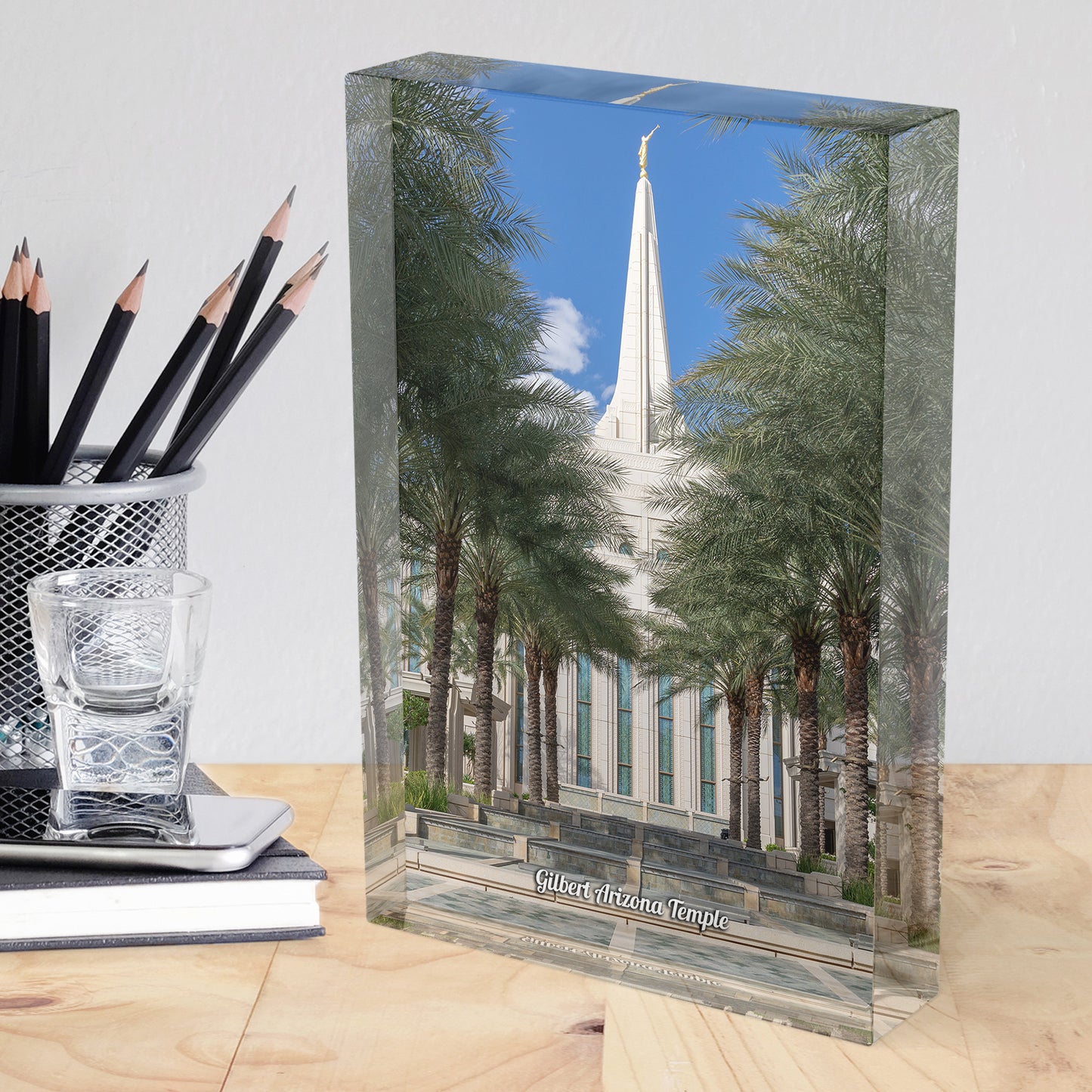 Gilbert Arizona Temple Acrylic Display Block