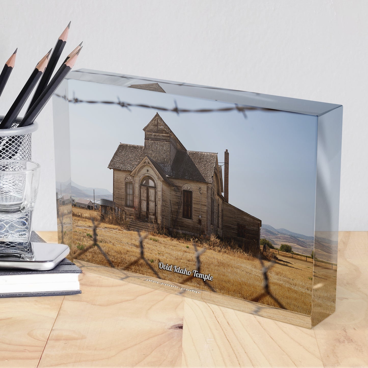 Ovid Idaho Temple Acrylic Display Block