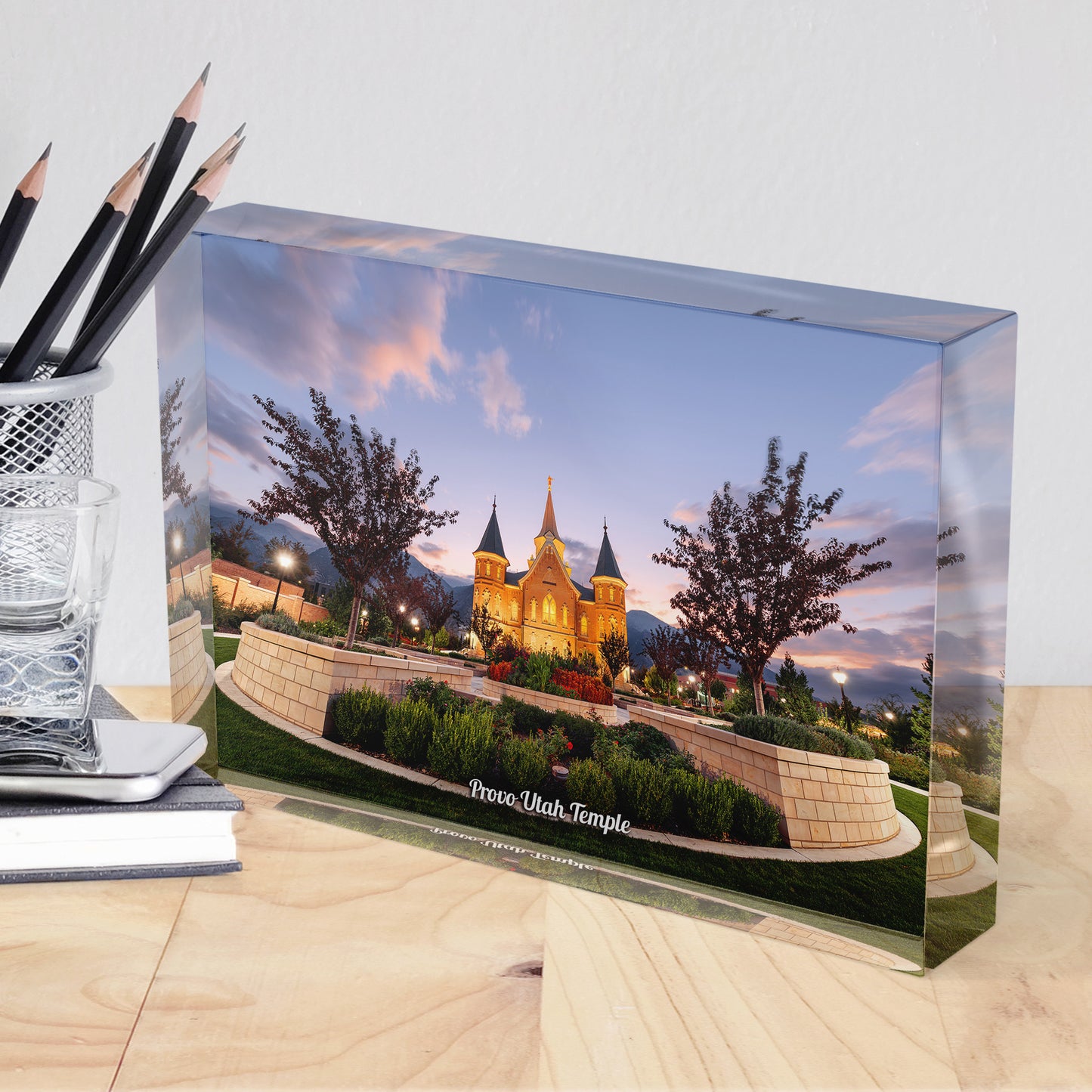 Provo Utah Temple Acrylic Display Block