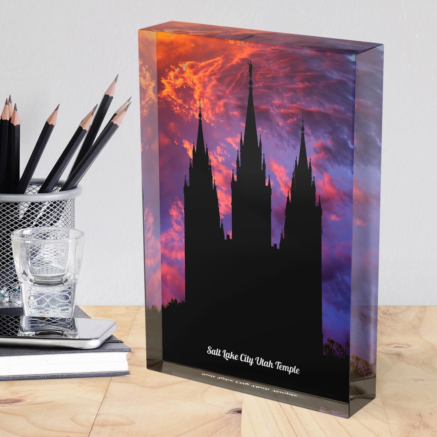 Salt Lake City Temple Acrylic Display Block