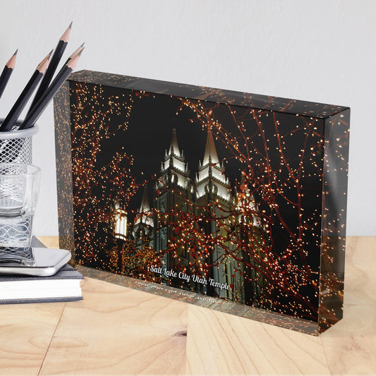 Salt Lake City Temple Acrylic Display Block