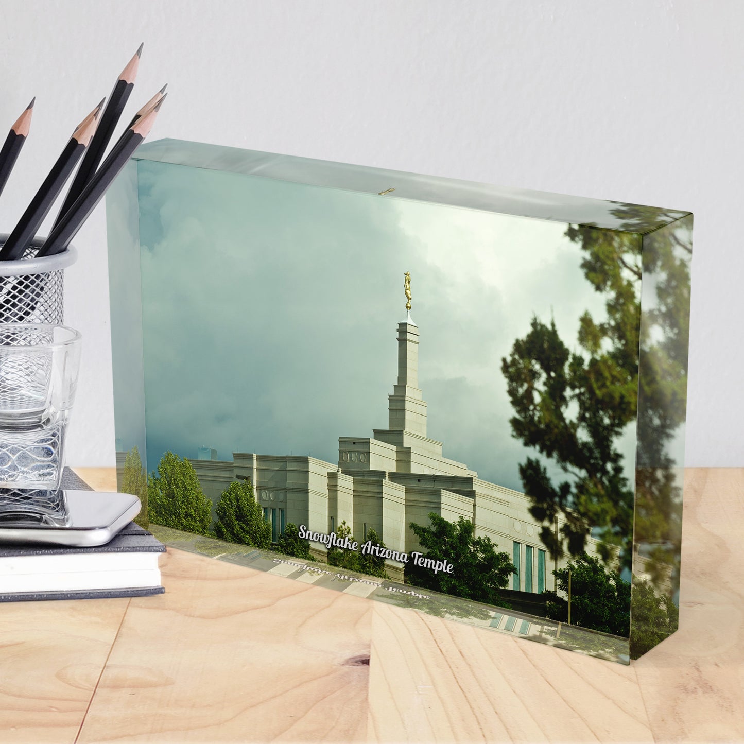 Snowflake Arizona Temple Acrylic Display Block