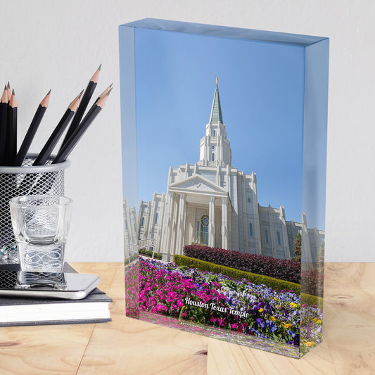 Houston Texas Temple Acrylic Display Block