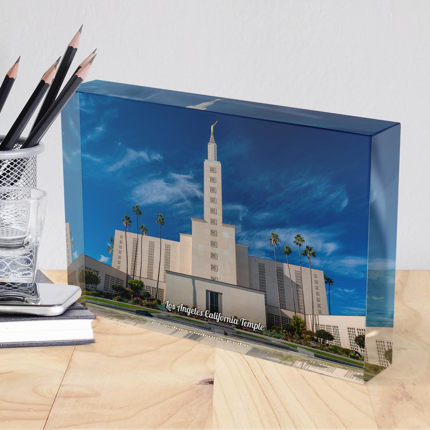 Los Angeles California Temple Acrylic Display Block