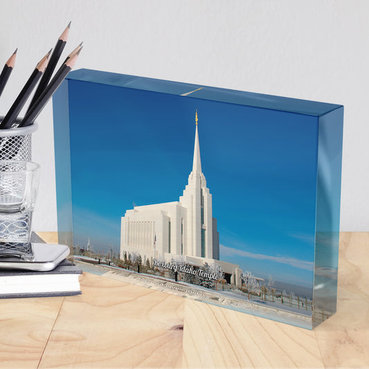 Rexburg Idaho Temple Acrylic Display Block