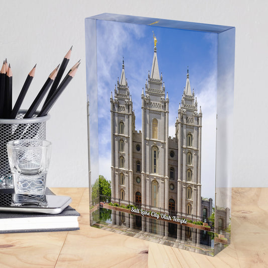 Salt Lake City Utah Temple Acrylic Display Block